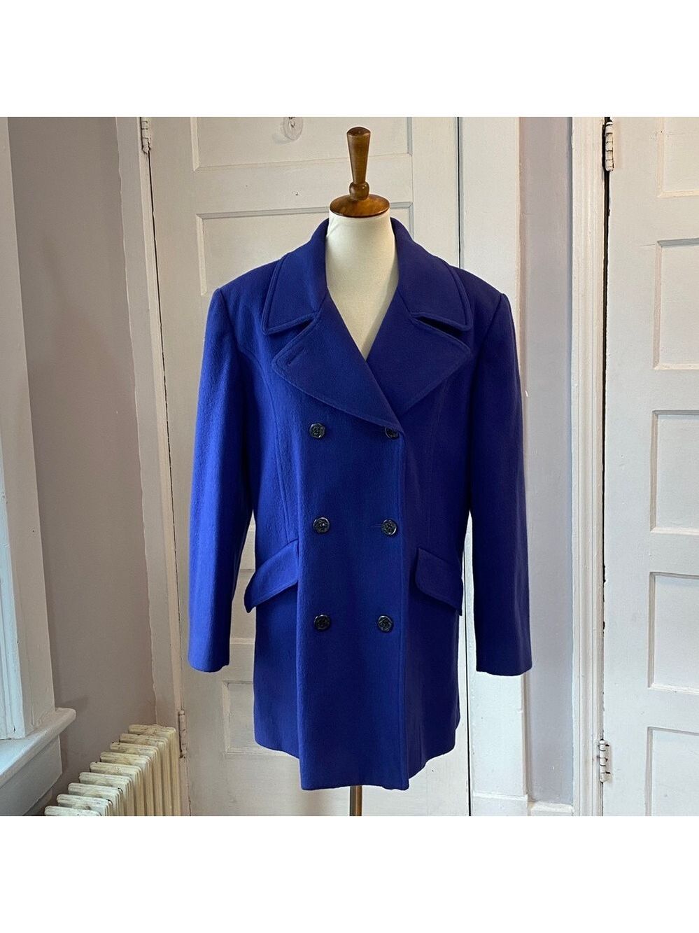 Talbots Double Breasted Wool Blend Pea Coat, Size 12